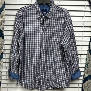 Mens size XL LONG SLEEVE shirt pink blue plaid